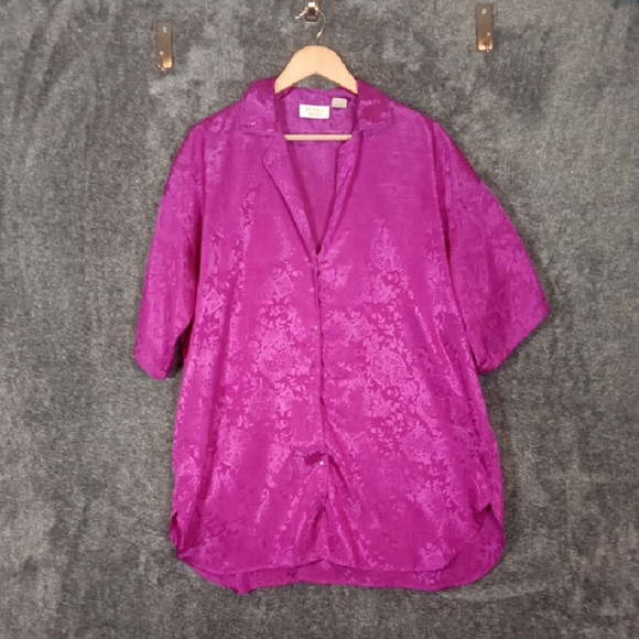 Victoria Secret Satin Sleep Shirt Vintage Y2k Intimate Comfy Womens M/L - Picture 1 of 9